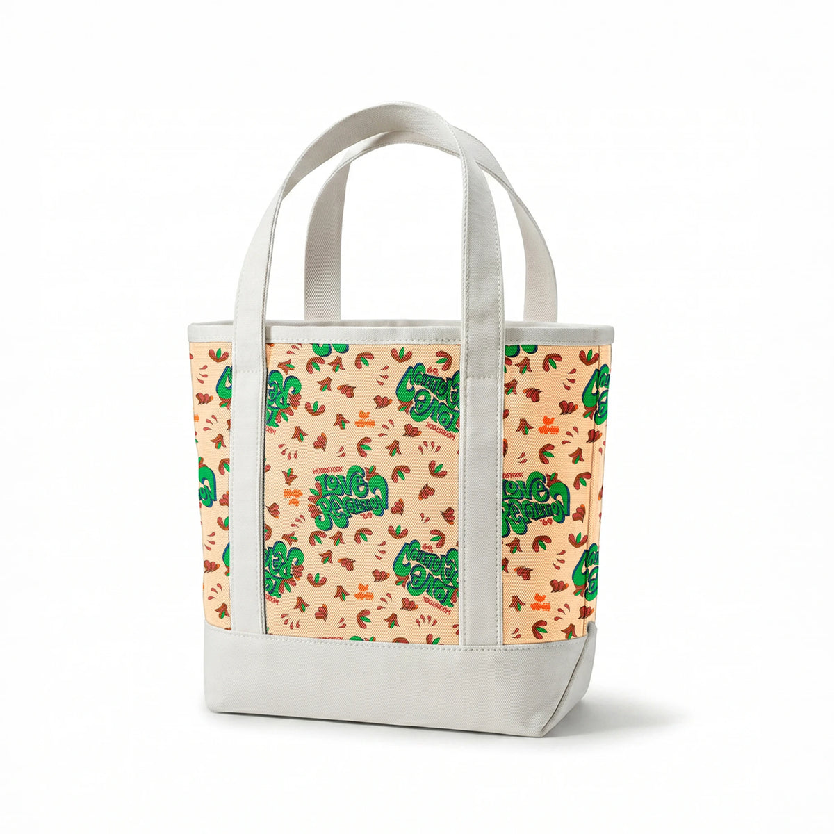 Woodstock Love Revolution on Tan Fabric