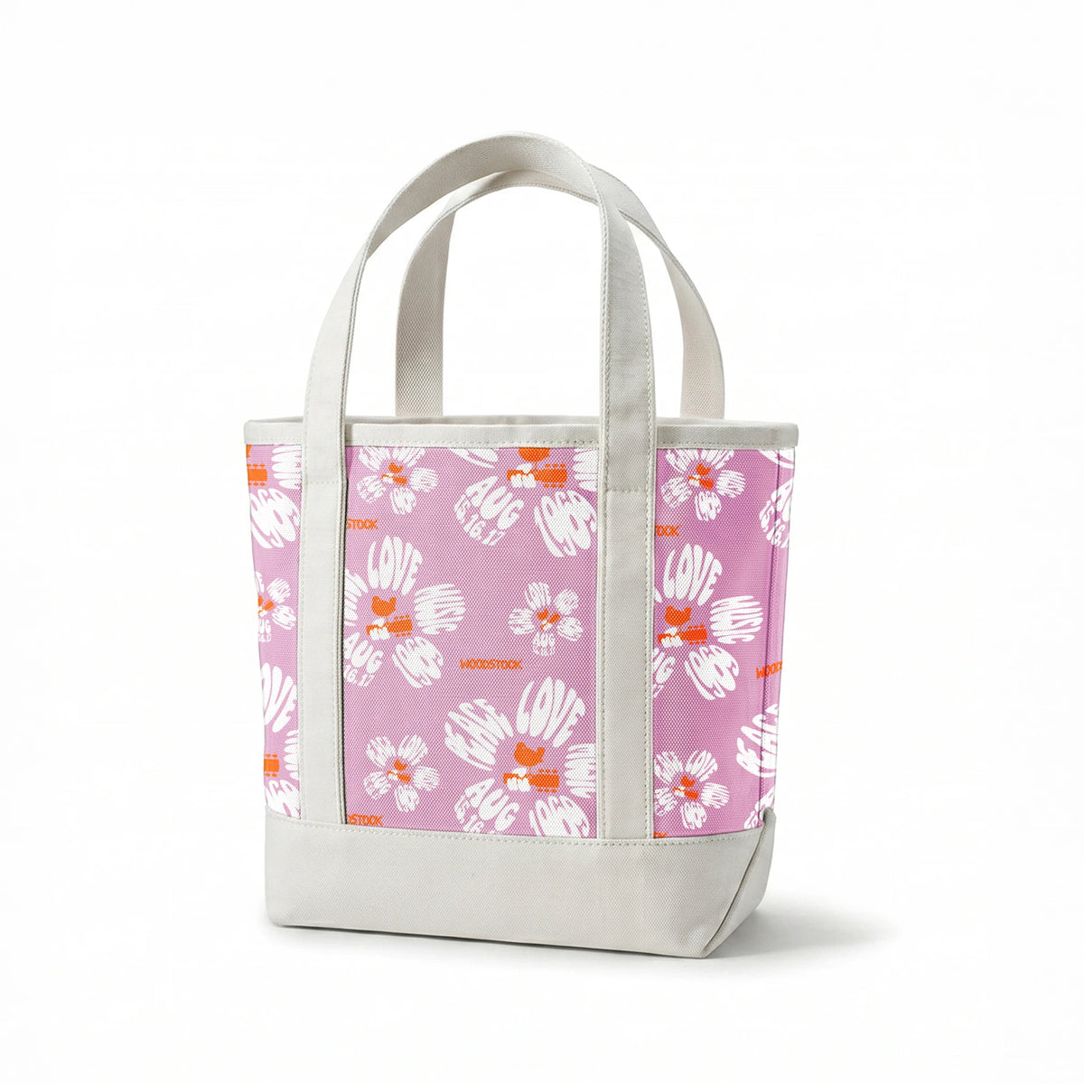 Woodstock Peace, Love, Music Florals on Lavender Fabric