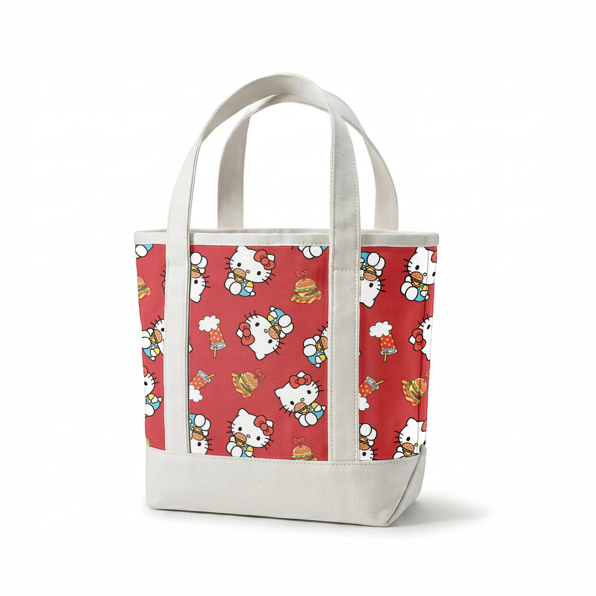 Hello Kitty® Burgers on Red Fabric