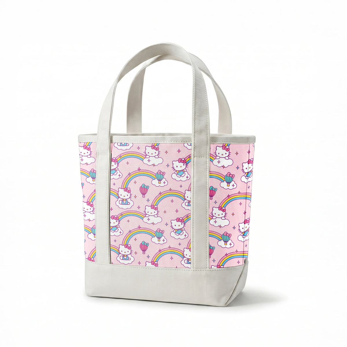 Hello Kitty® Rainbows & Clouds on Pink Fabric