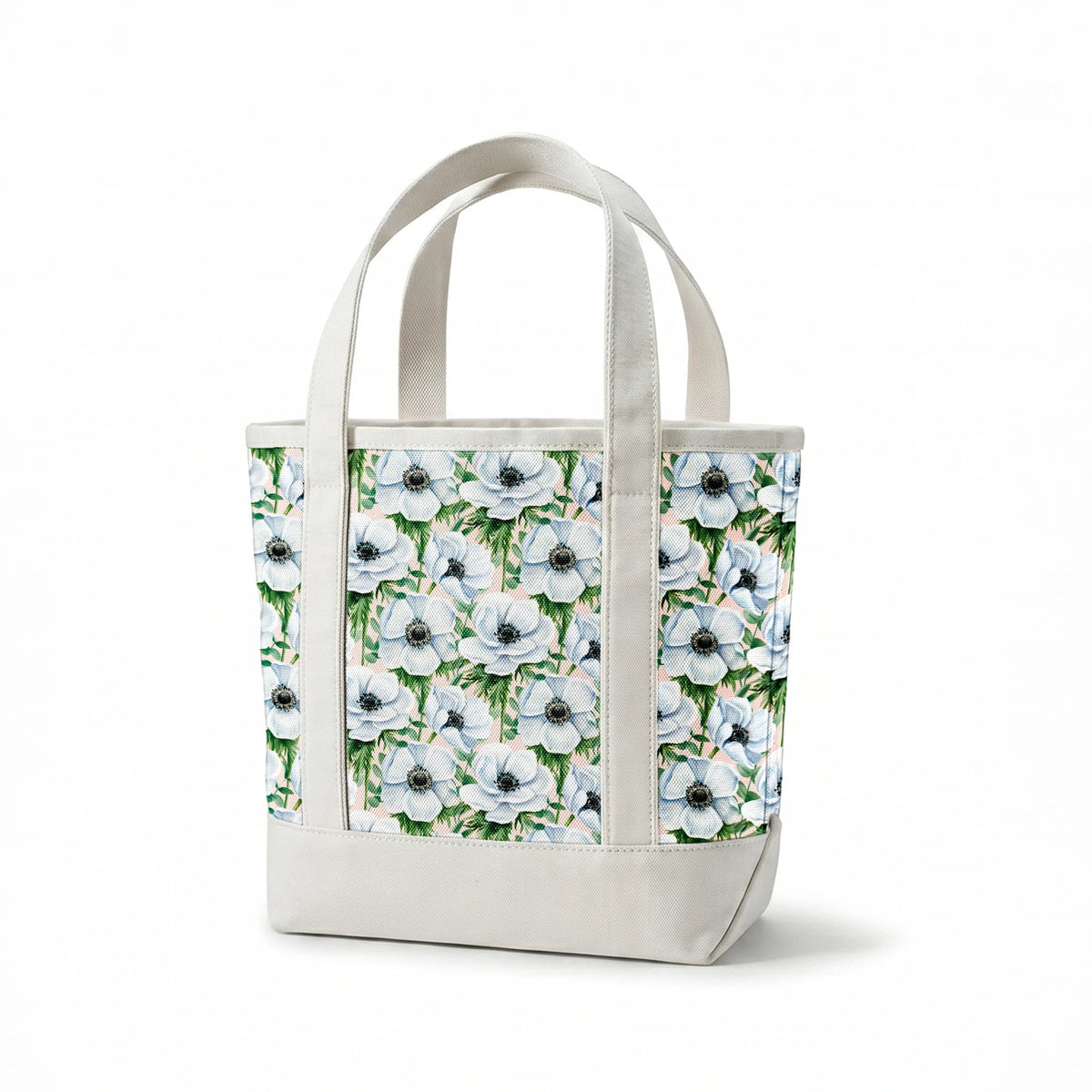 Danielle Murray White Anemones on Pink Fabric