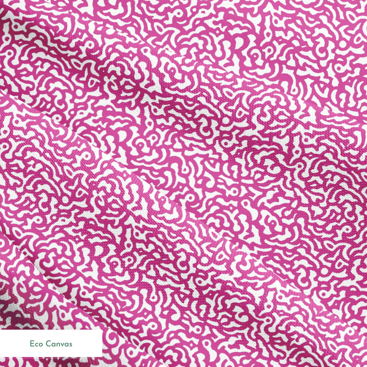 Intricate magenta squiggly pattern on white background resembling organic coral-like shapes springs ecocanvas texture