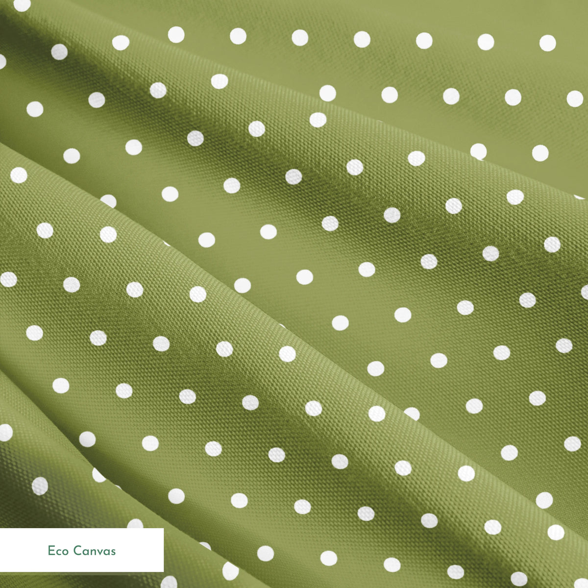 White circles on an olive green background springs ecocanvas texture