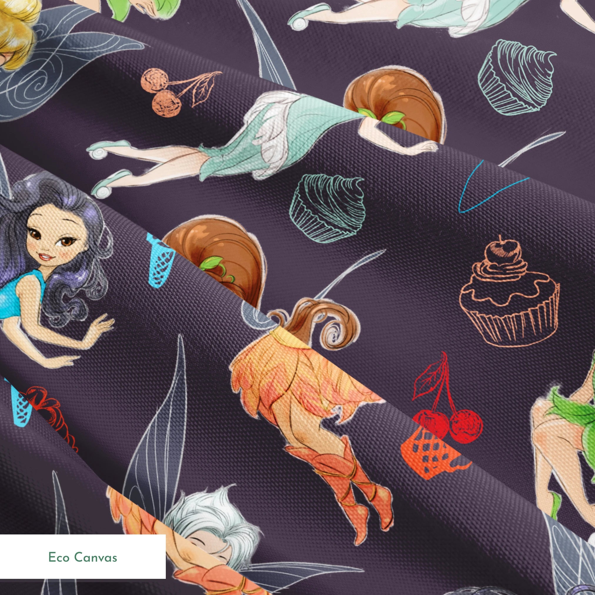 Disney Tinker Bell and Fairies Dessert Toss Fabric