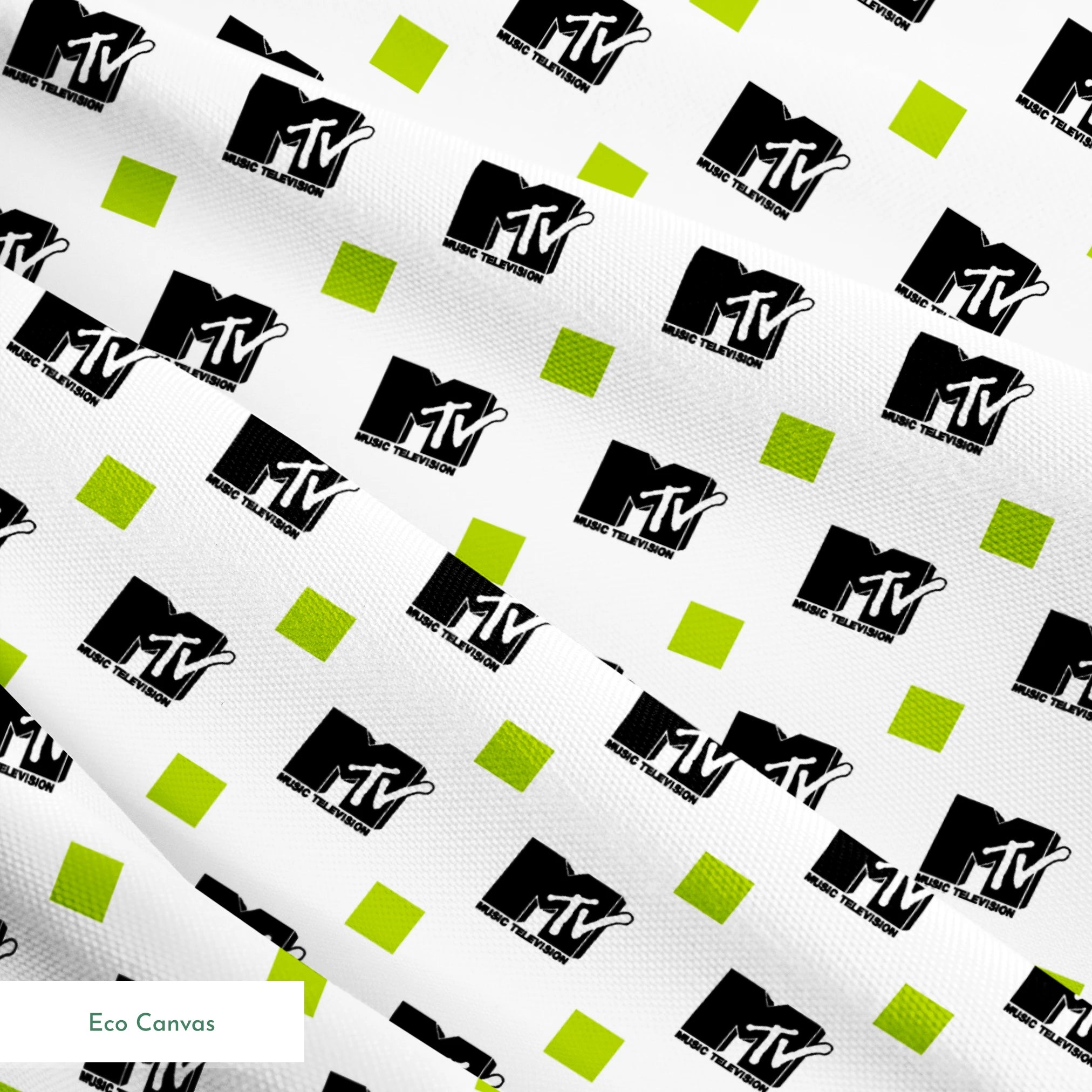 Paramount MTV Blocks on White Fabric