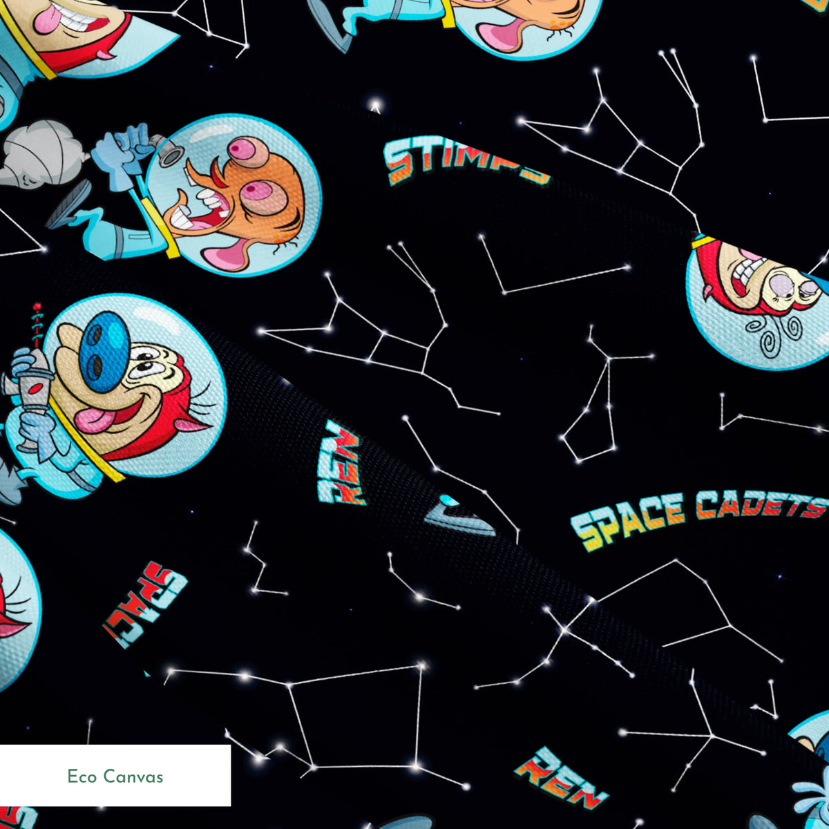 Ren & Stimpy Space Cadets on Black Fabric