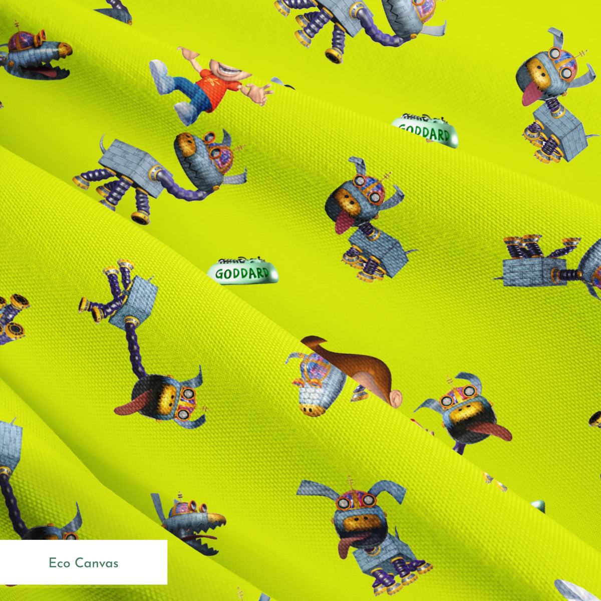 Paramount Jimmy Neutron Best Buds on Green Fabric