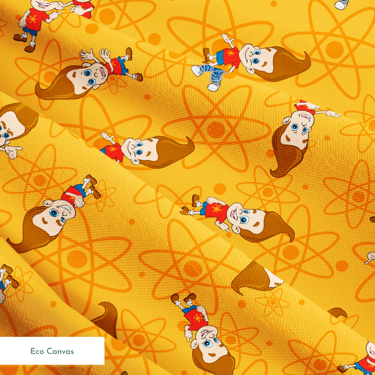 Paramount Jimmy Neutron Atomic Boy Genius on Orange Fabric