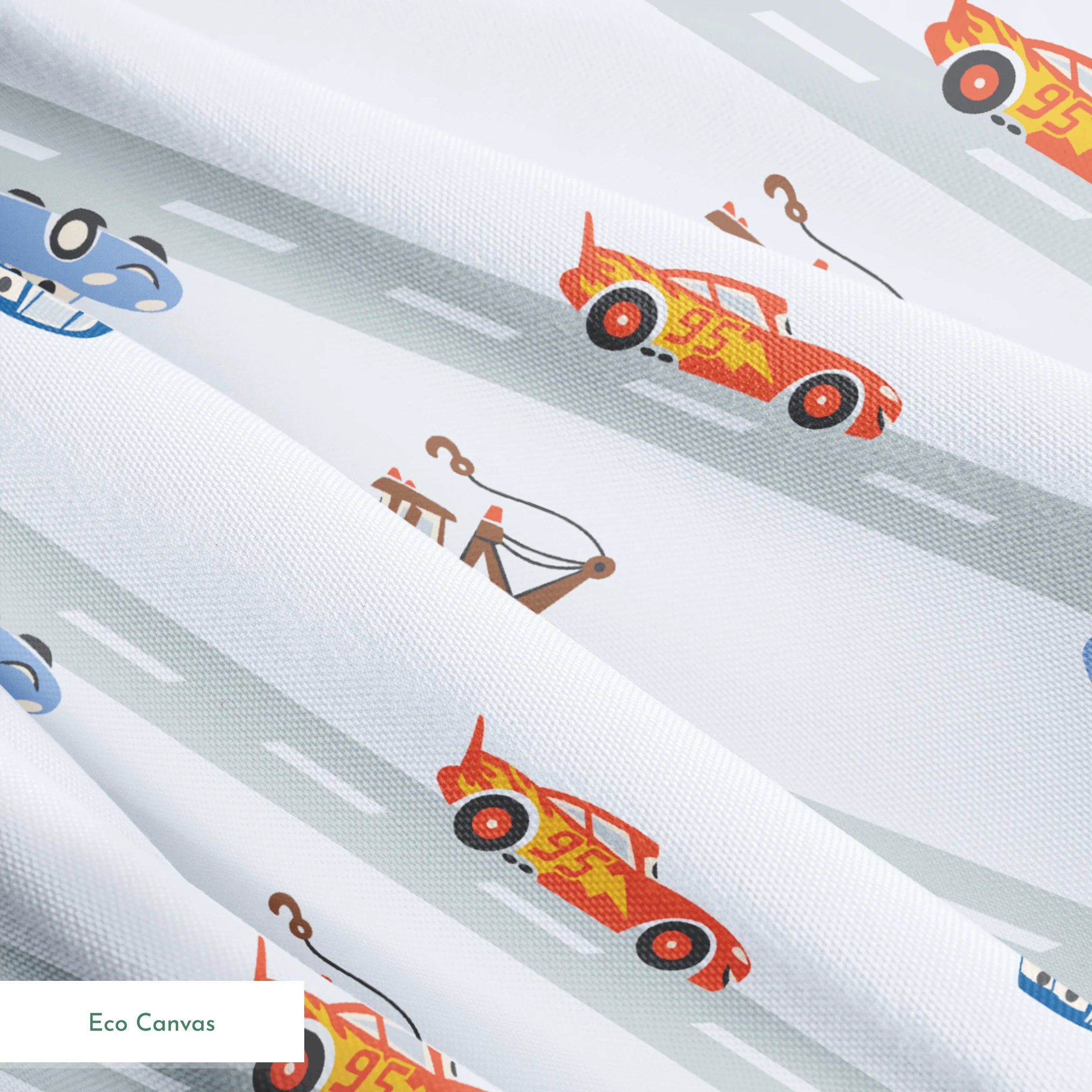 Disney and Pixar Cars Lightning McQueen & Friends Race on Blue Fabric
