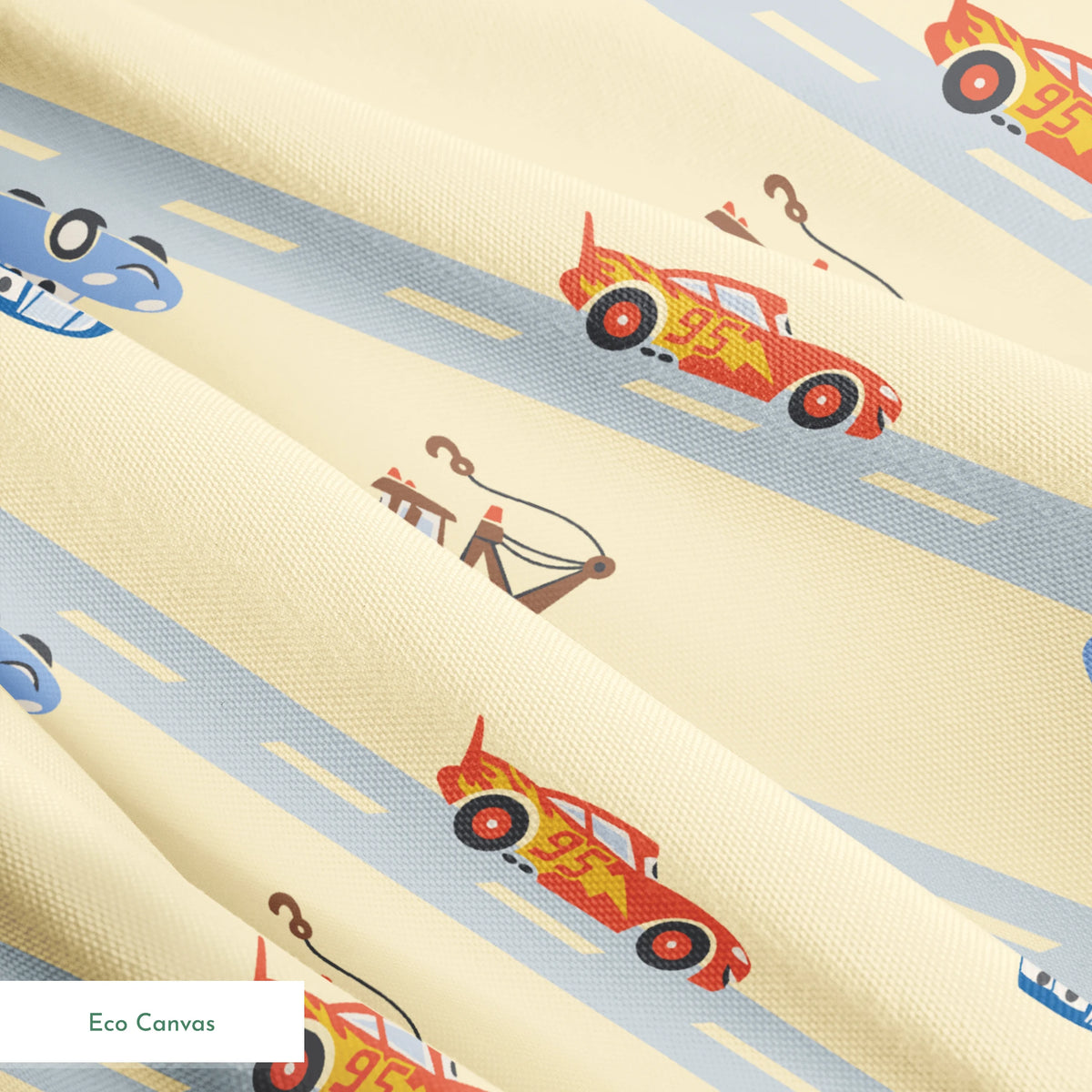 Disney and Pixar Cars Lightning McQueen & Friends Race on Yellow Fabric