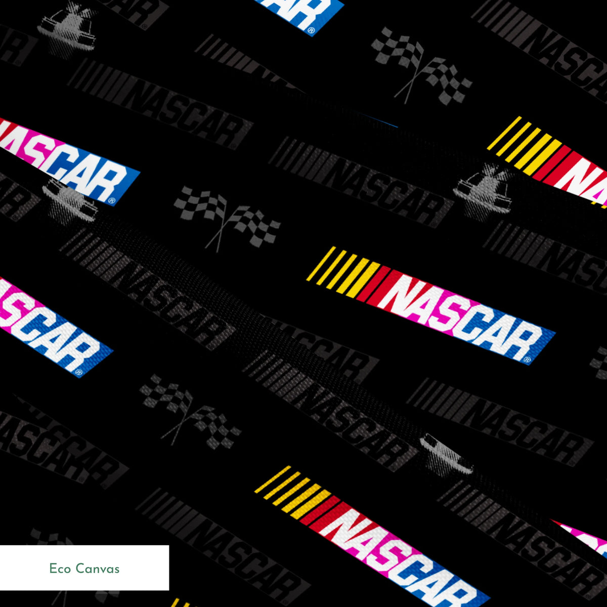 NASCAR® Retro Champions on Black Fabric