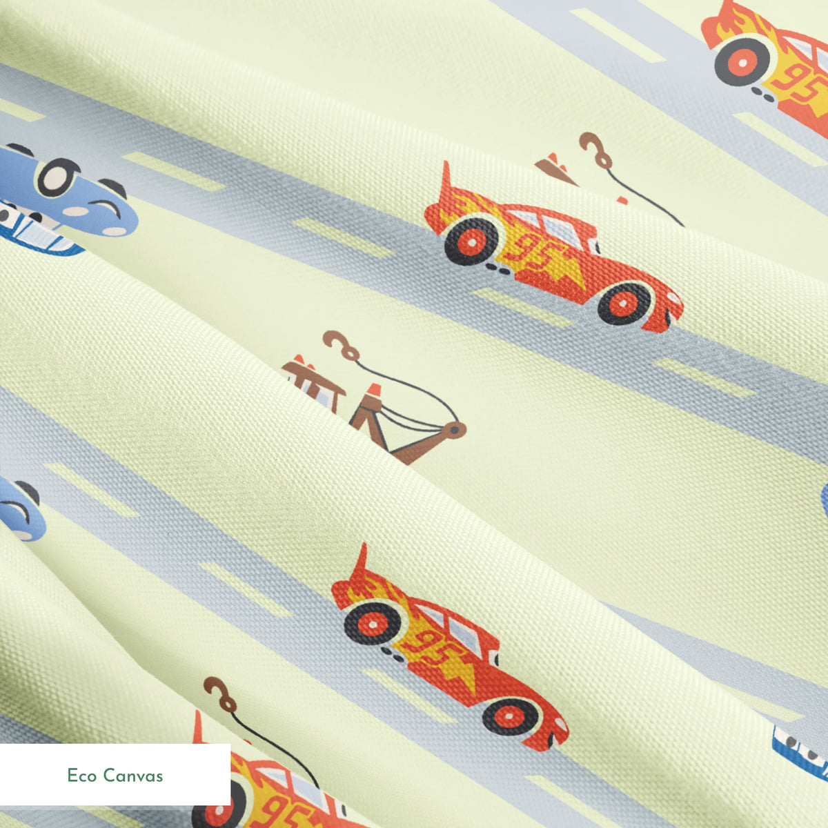 Disney and Pixar Cars Lightning McQueen & Friends Race on Green Fabric