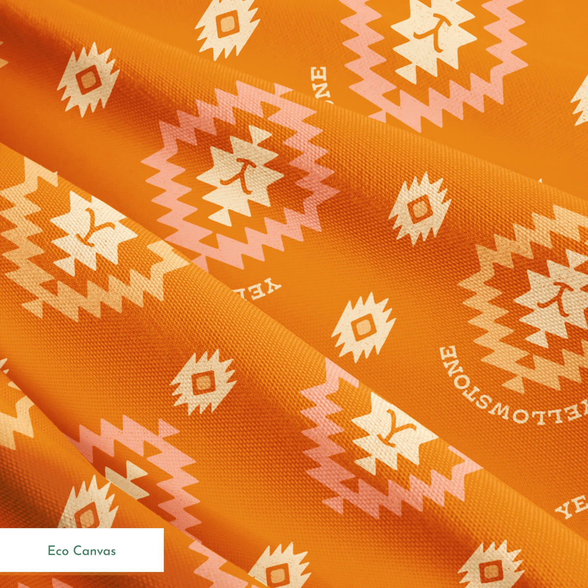 Paramount Yellowstone Tribal Medallions on Desert Orange Fabric