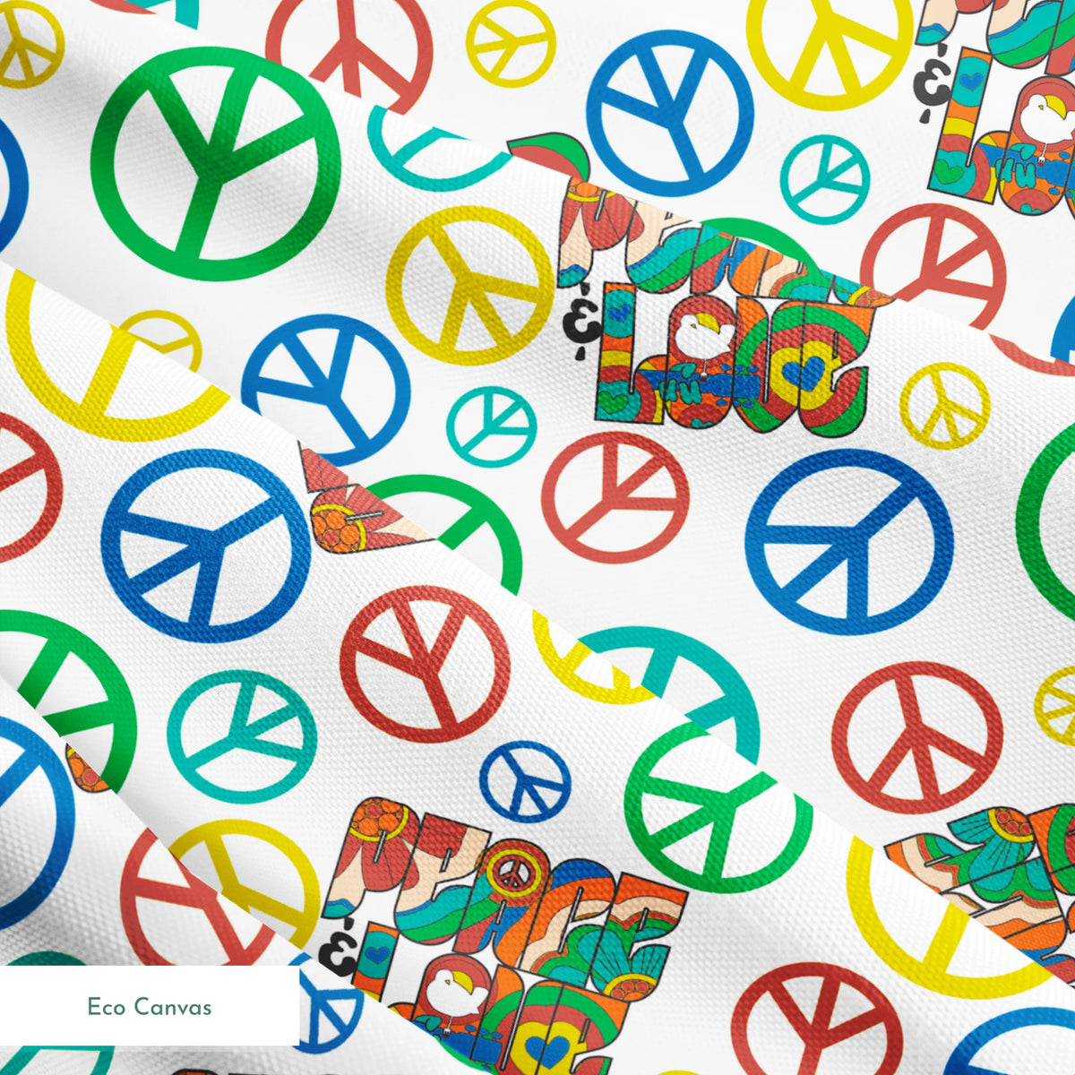 Woodstock Peace and Love Fabric