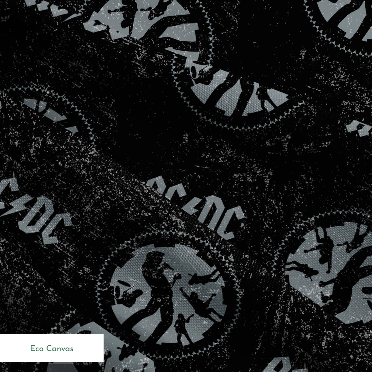 AC/DC Distressed Logo and Band Fabric