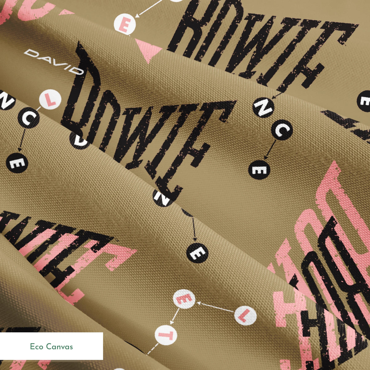 David Bowie Let's Dance on Gold Fabric
