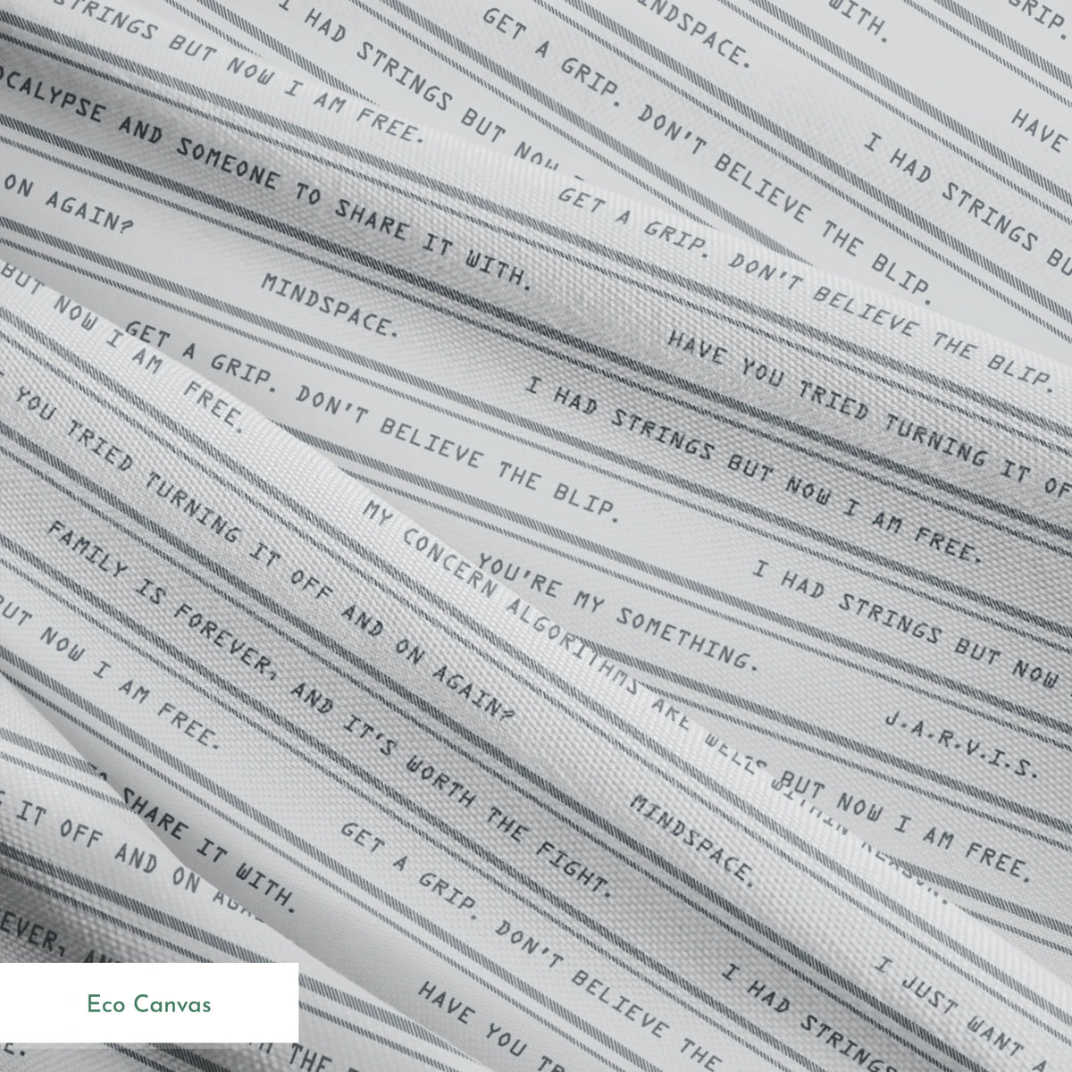 Marvel VisionQuest Iconic Quotes on Horizontal Lines Fabric
