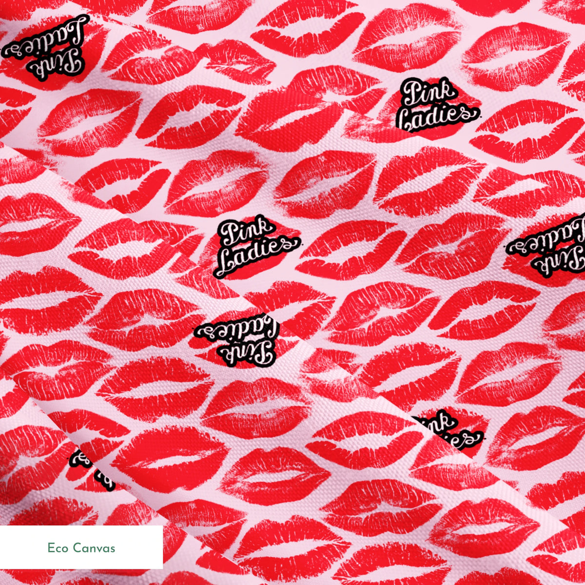 Paramount Grease Pink Ladies Lipstick on Red Fabric