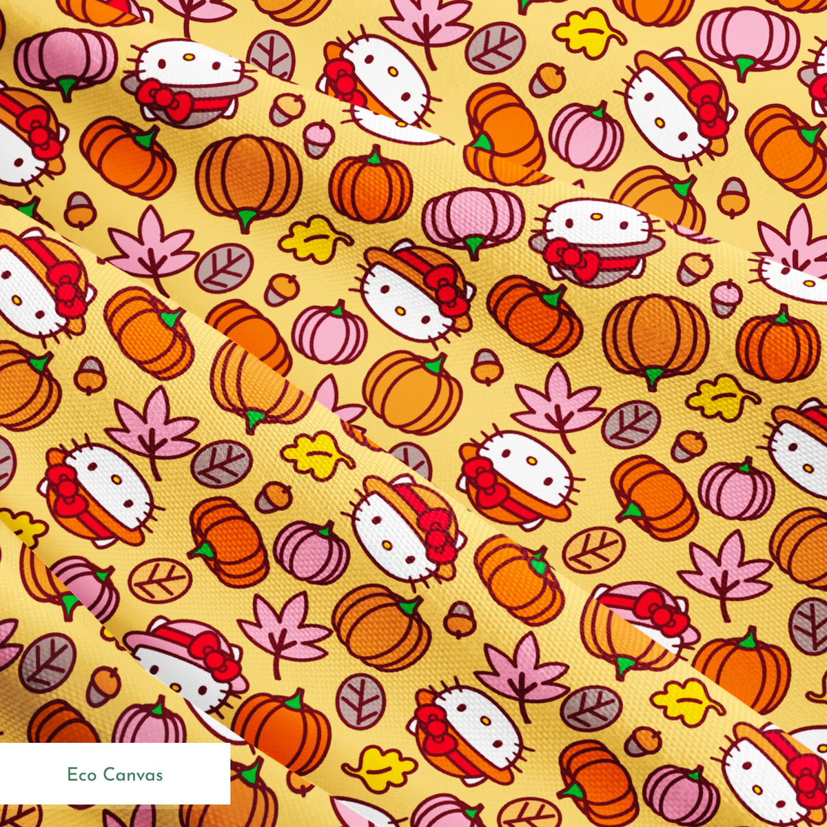 Hello Kitty® Pumpkin Patch Toss on Yellow Fabric