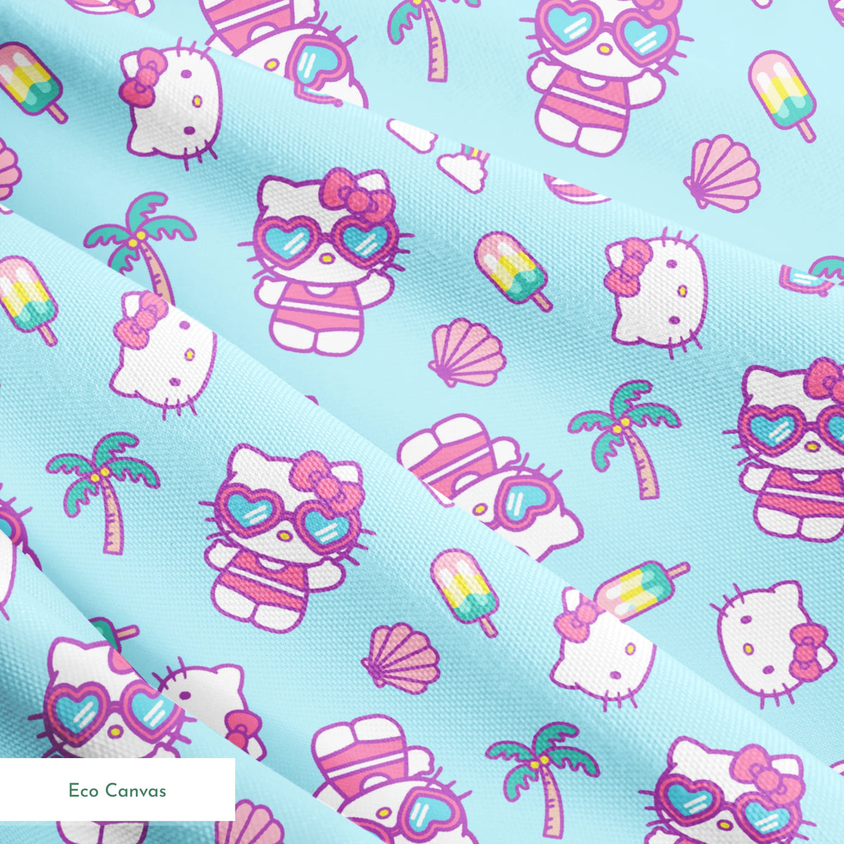 Hello Kitty® Beach Day Fun on Blue Fabric