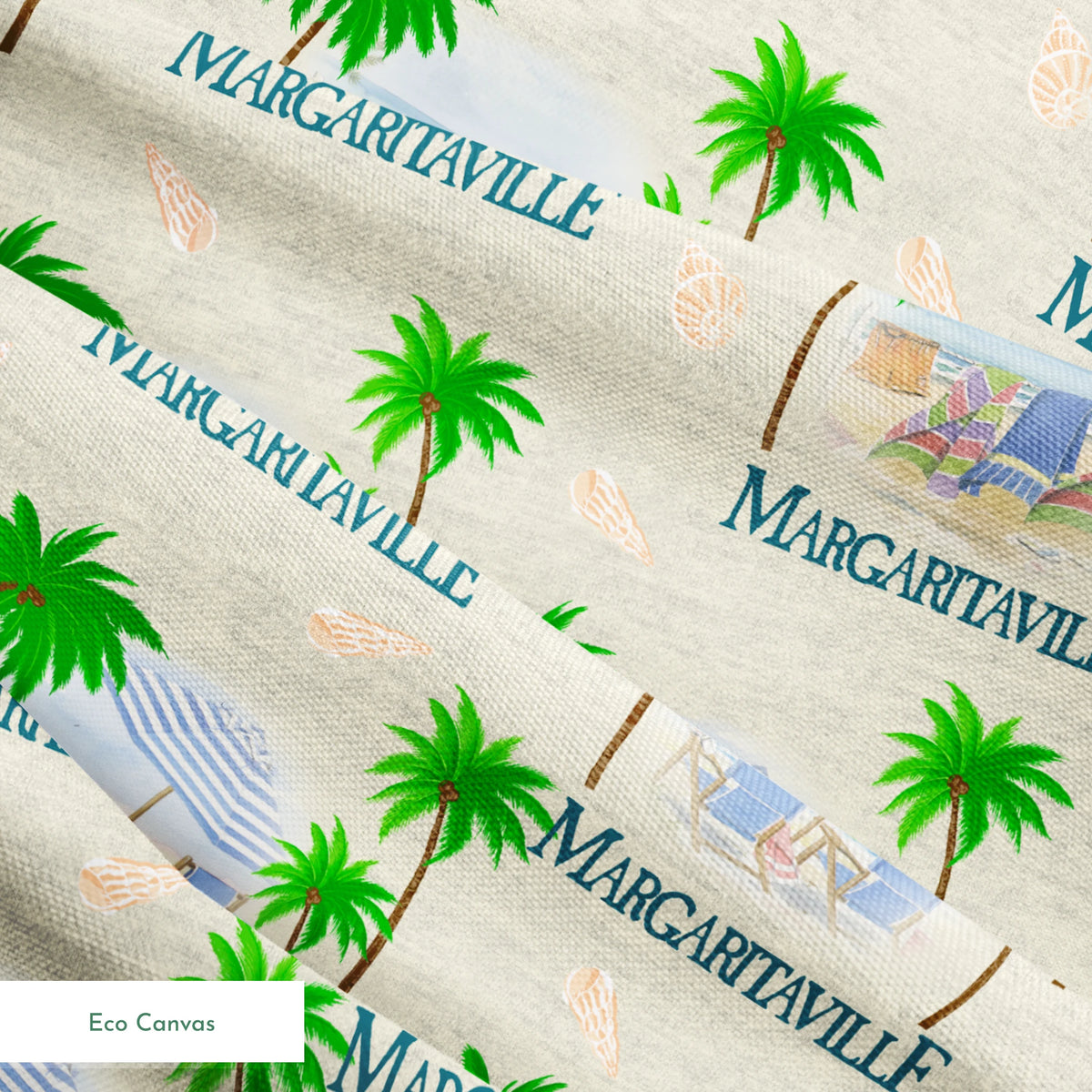 Margaritaville Tropical Vacation Beach Scene Fabric