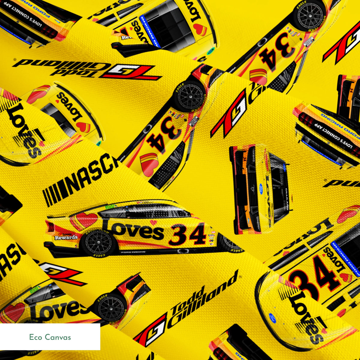 NASCAR® Todd Gilliand Toss on Yellow Fabric