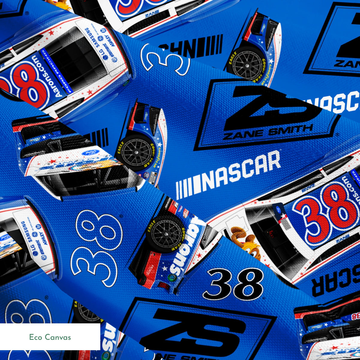 NASCAR® Zane Smith Toss on Blue Fabric
