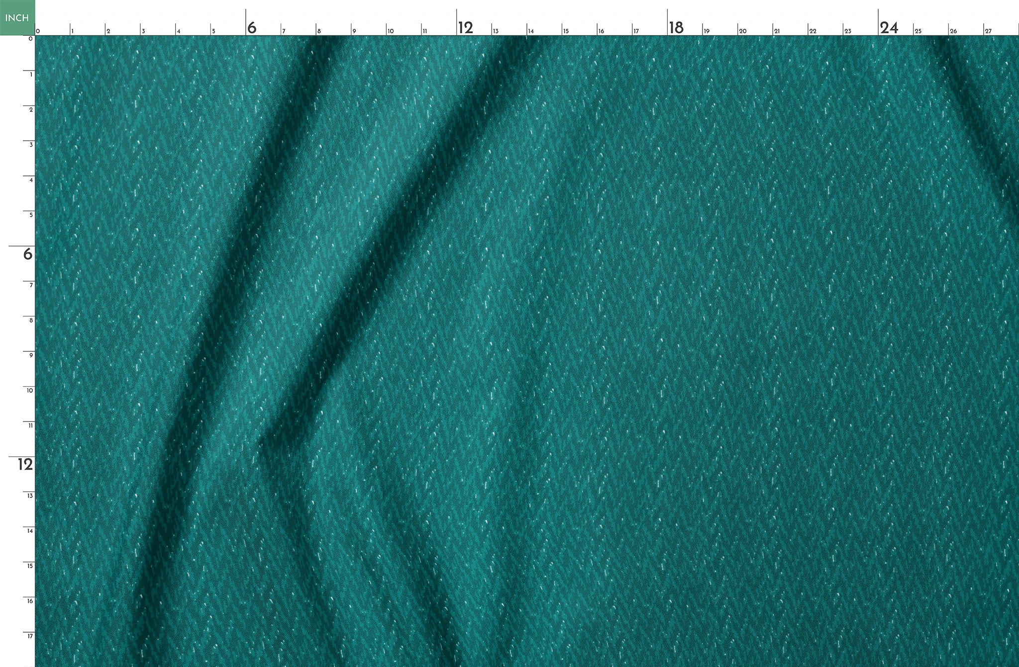 Teal textured surface with wavy vertical pattern and subtle light reflections springs fatquarter mockup