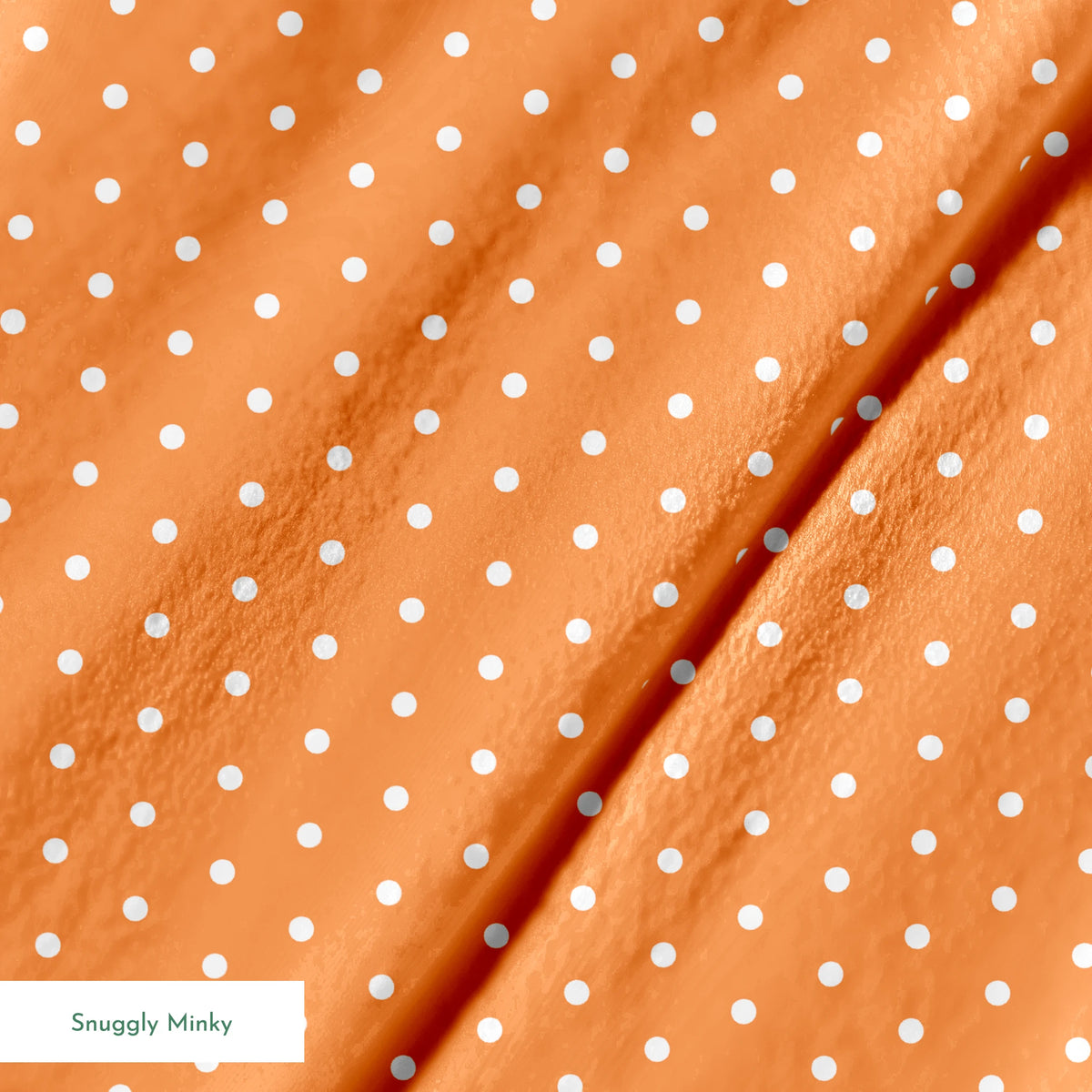 Two white circles on a bright orange background springs minky texture