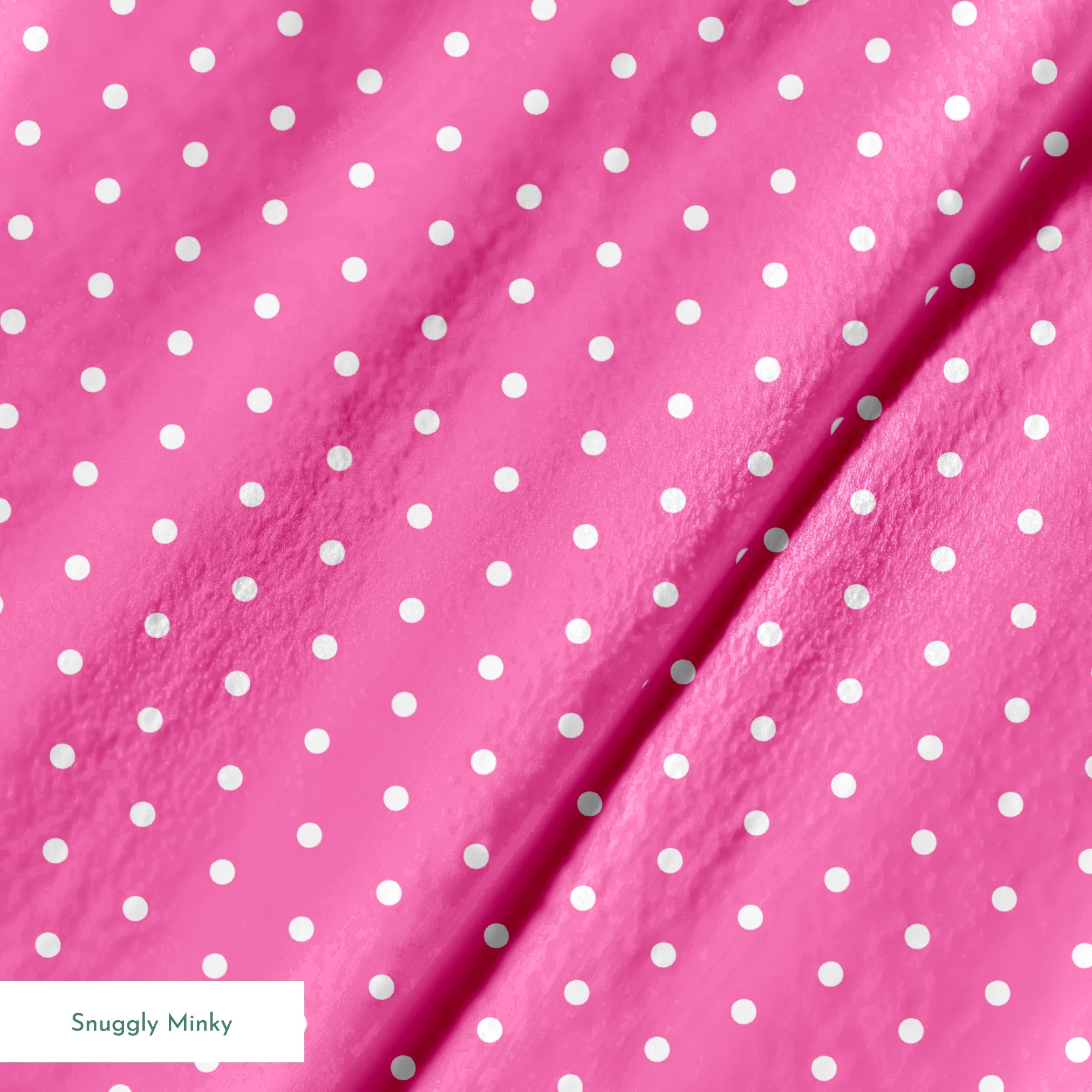 Two white circles on a bright pink background springs minky texture