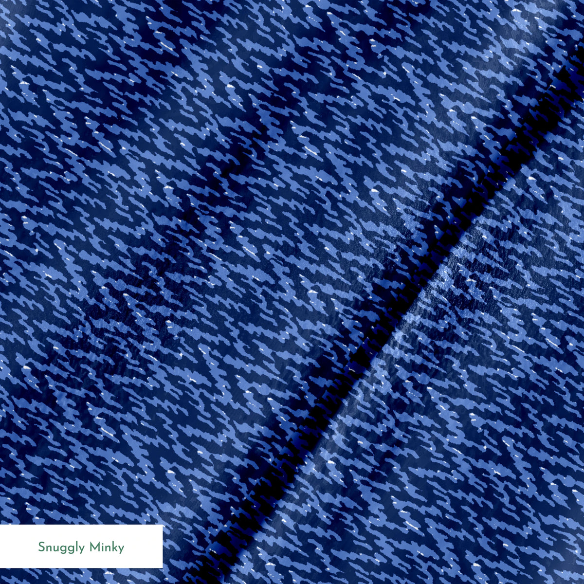 Abstract blue pattern with irregular vertical streaks in dark and light blue shades creating a textured, wavy appearance springs minky texture