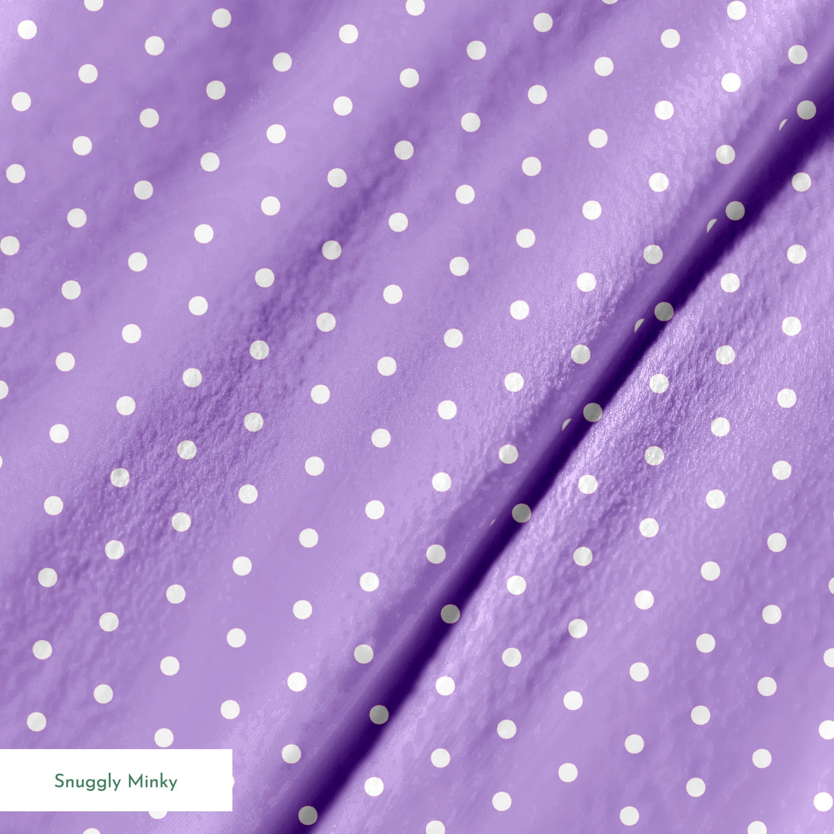 Various white circles on a purple background springs minky texture