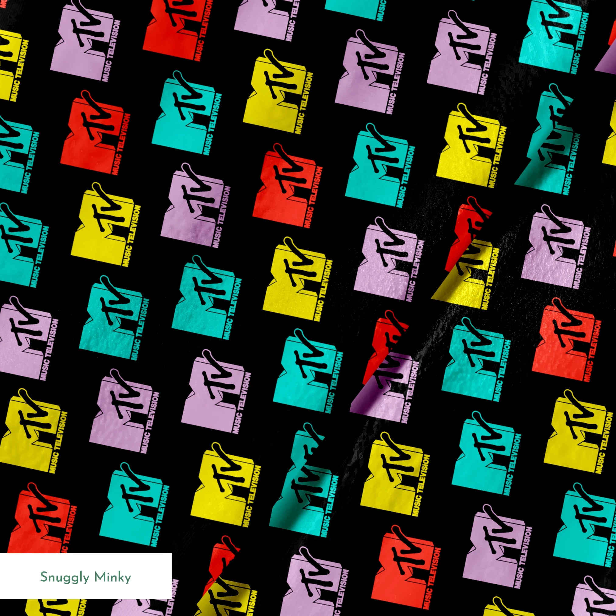 Paramount MTV Colorful Logo Toss on Black Fabric