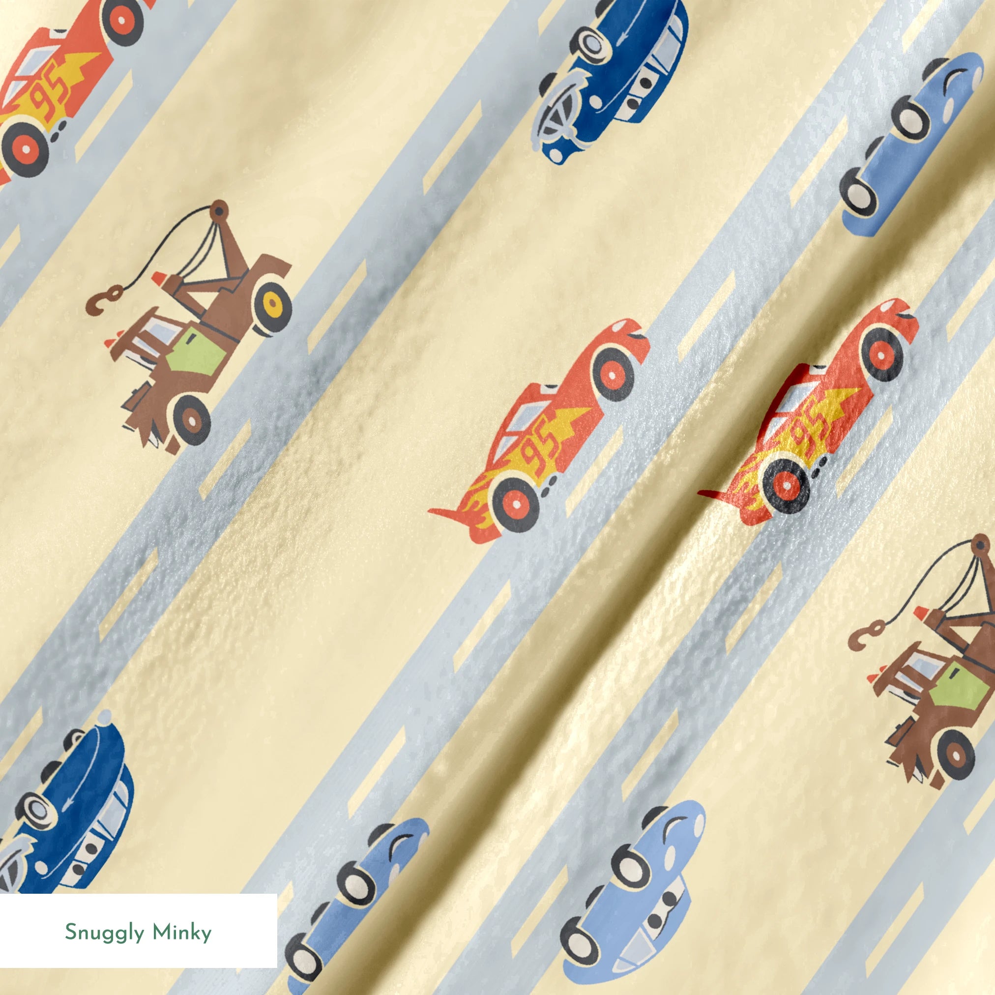 Disney and Pixar Cars Lightning McQueen & Friends Race on Yellow Fabric