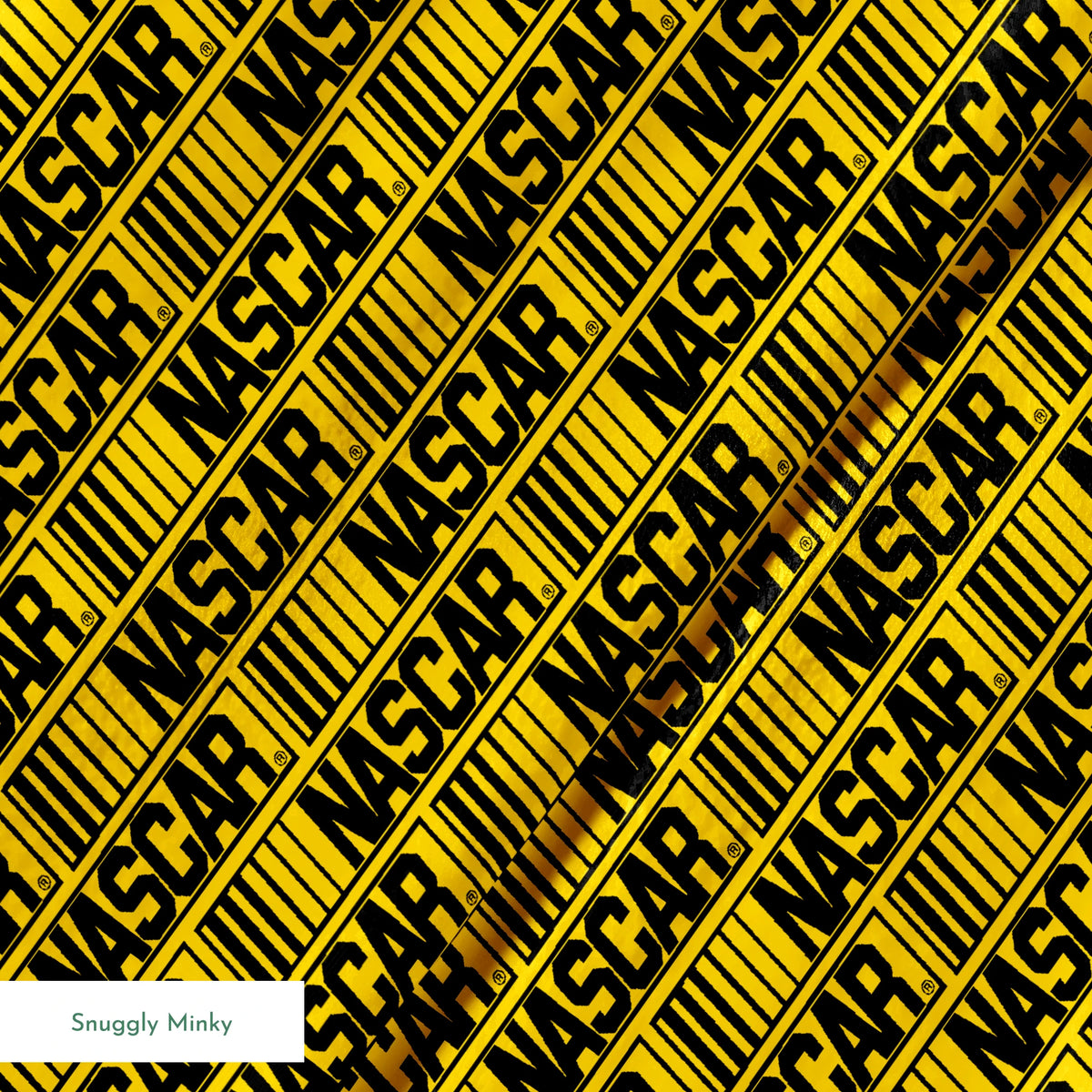 NASCAR® Retro Logo on Yellow Stripes Fabric