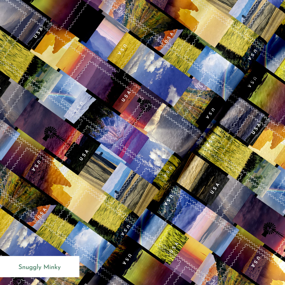 USPS Stamps Across America Fabric