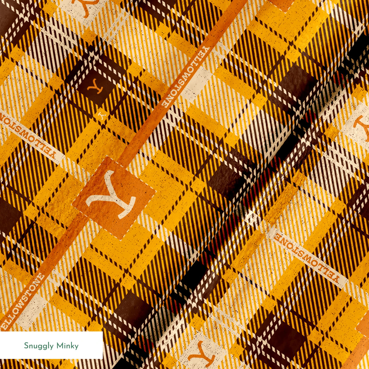 Paramount Yellowstone Rustic Plaid on Yellow Fabric