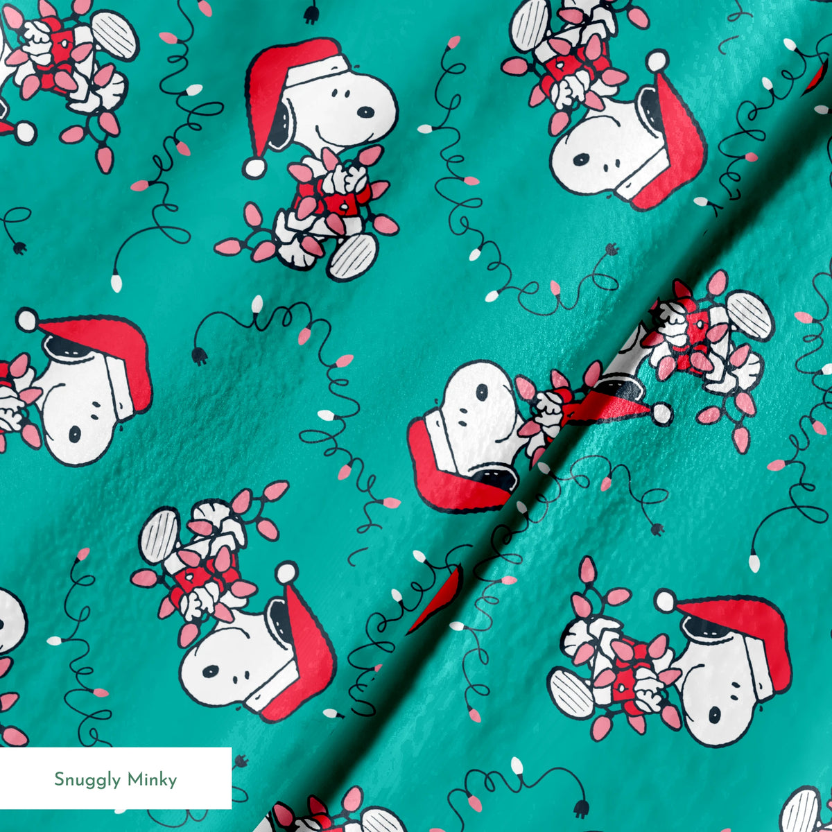 Peanuts Snoopy Holiday Lights Hug Fabric