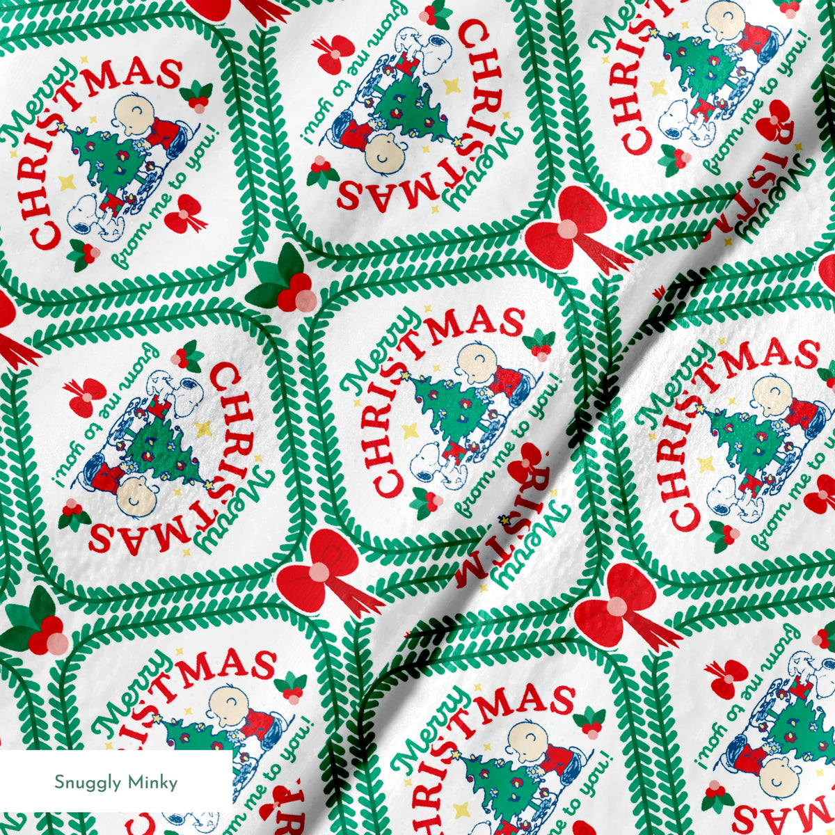 Peanuts Merry Christmas from Me to You Fabric