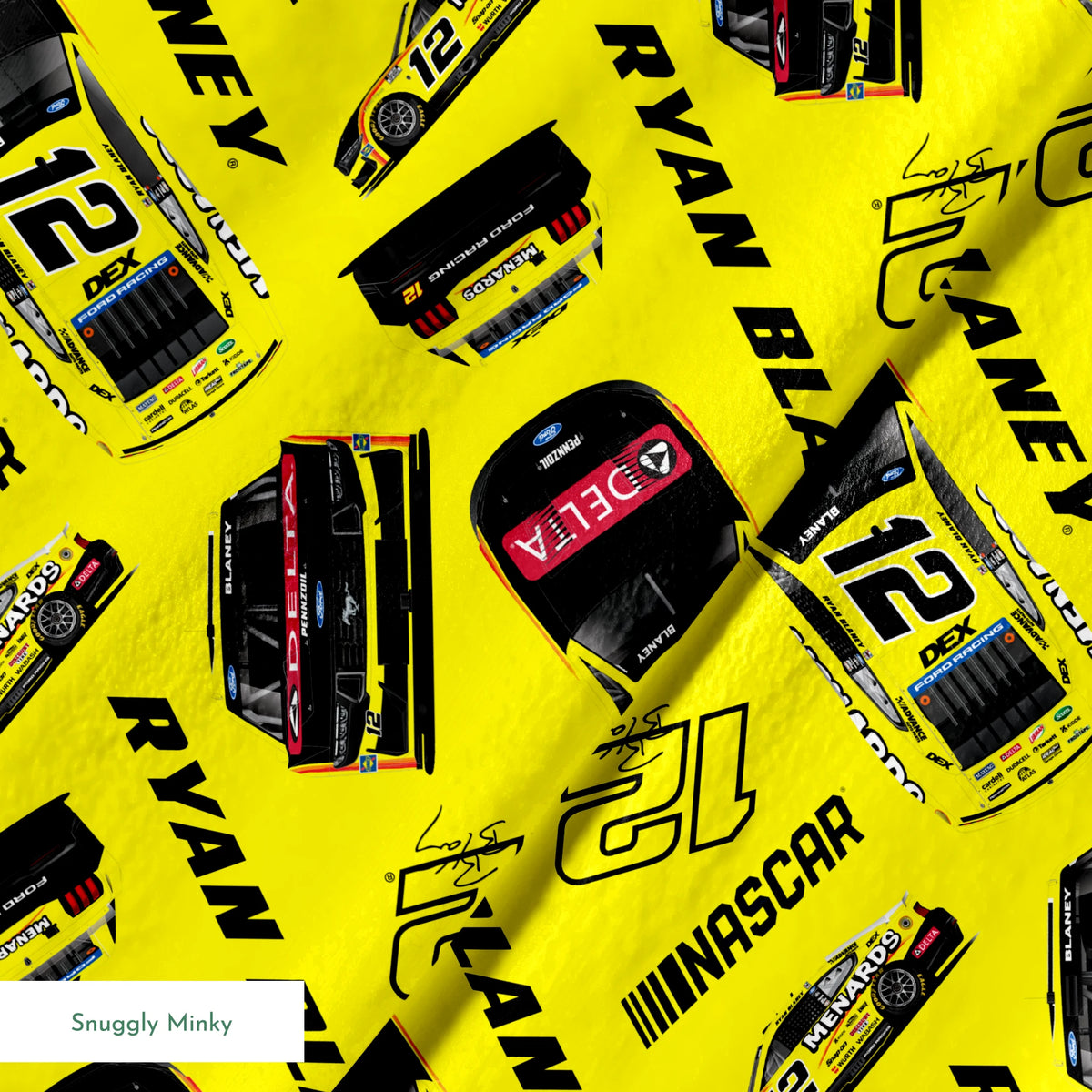 NASCAR® Ryan Blaney Toss on Yellow Fabric
