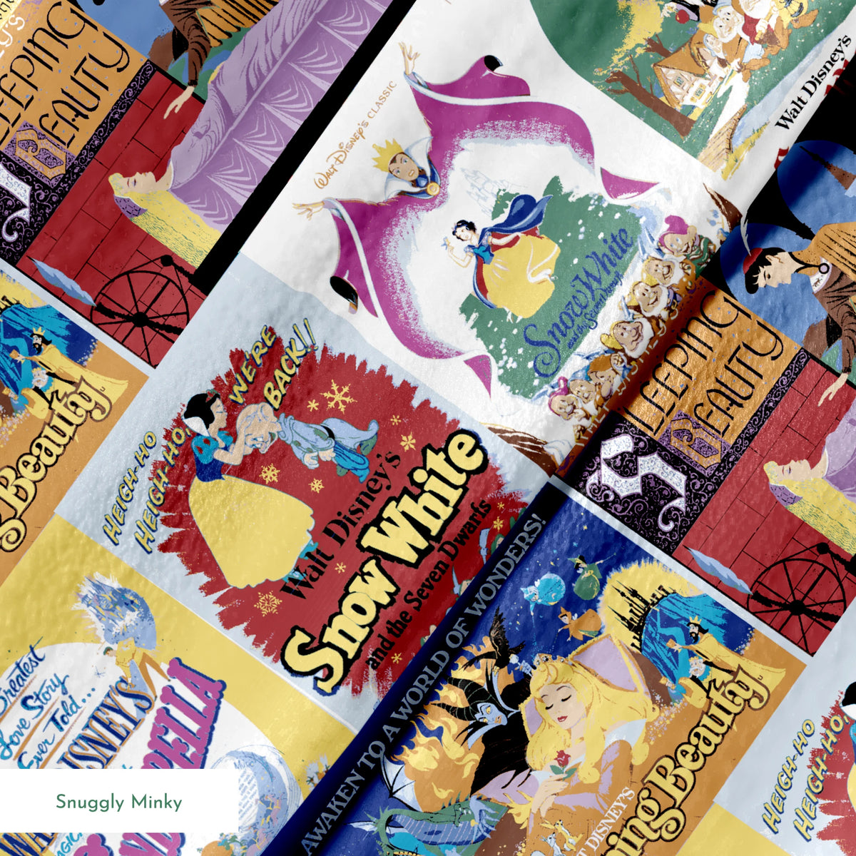 Disney Princess Vintage Poster Collage Fabric