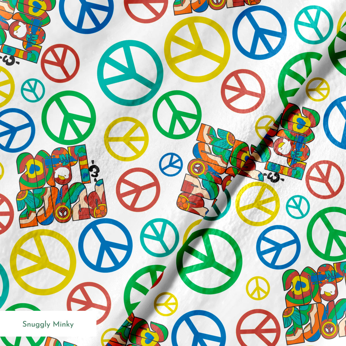 Woodstock Peace and Love Fabric