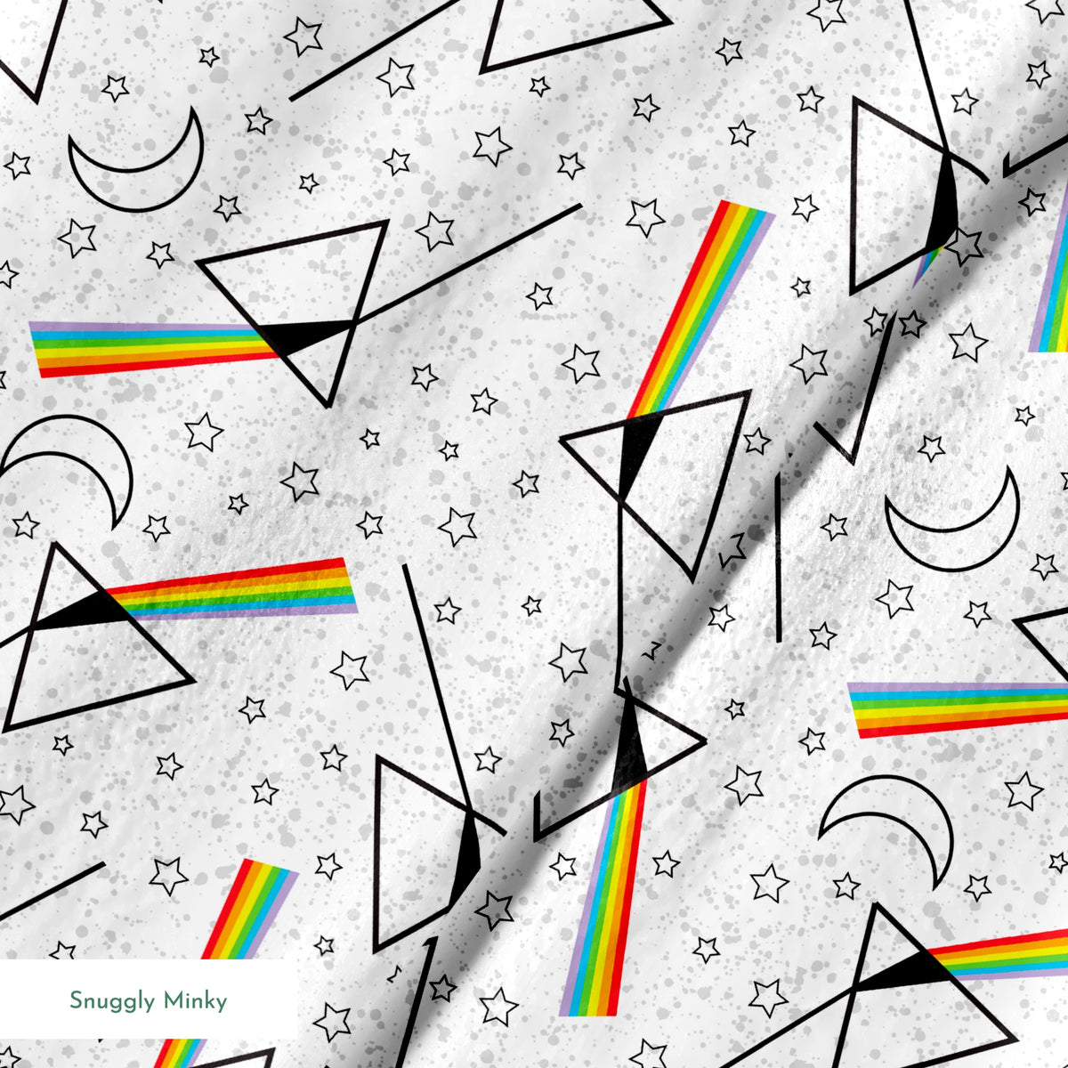 Pink Floyd Dark Side on White Fabric