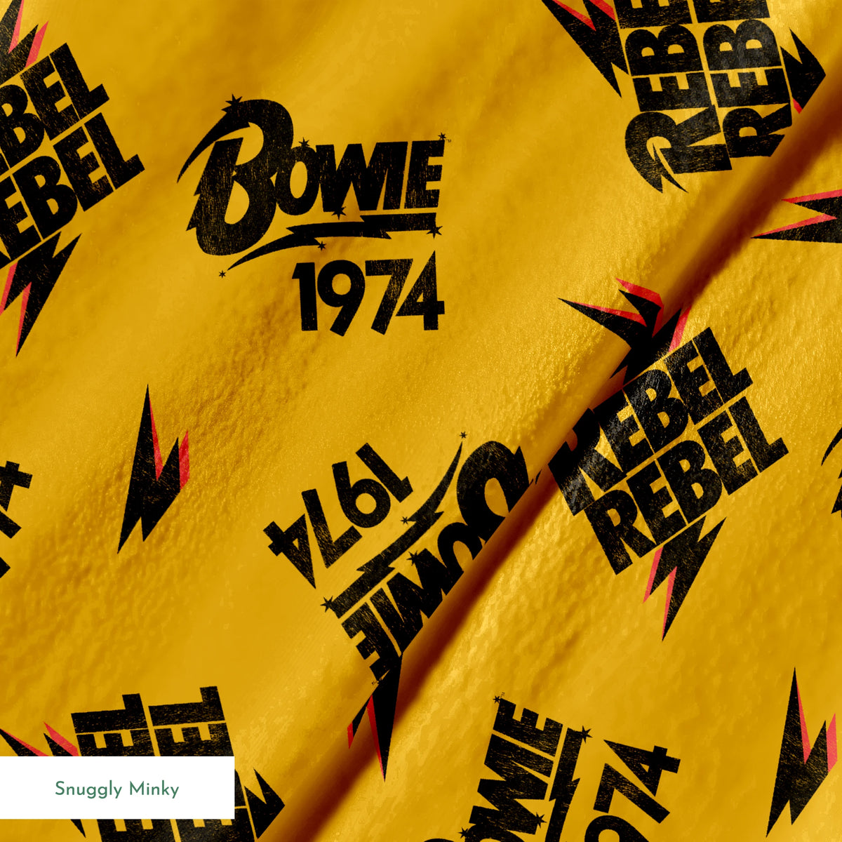 David Bowie Rebel Rebel 1974 on Yellow Fabric