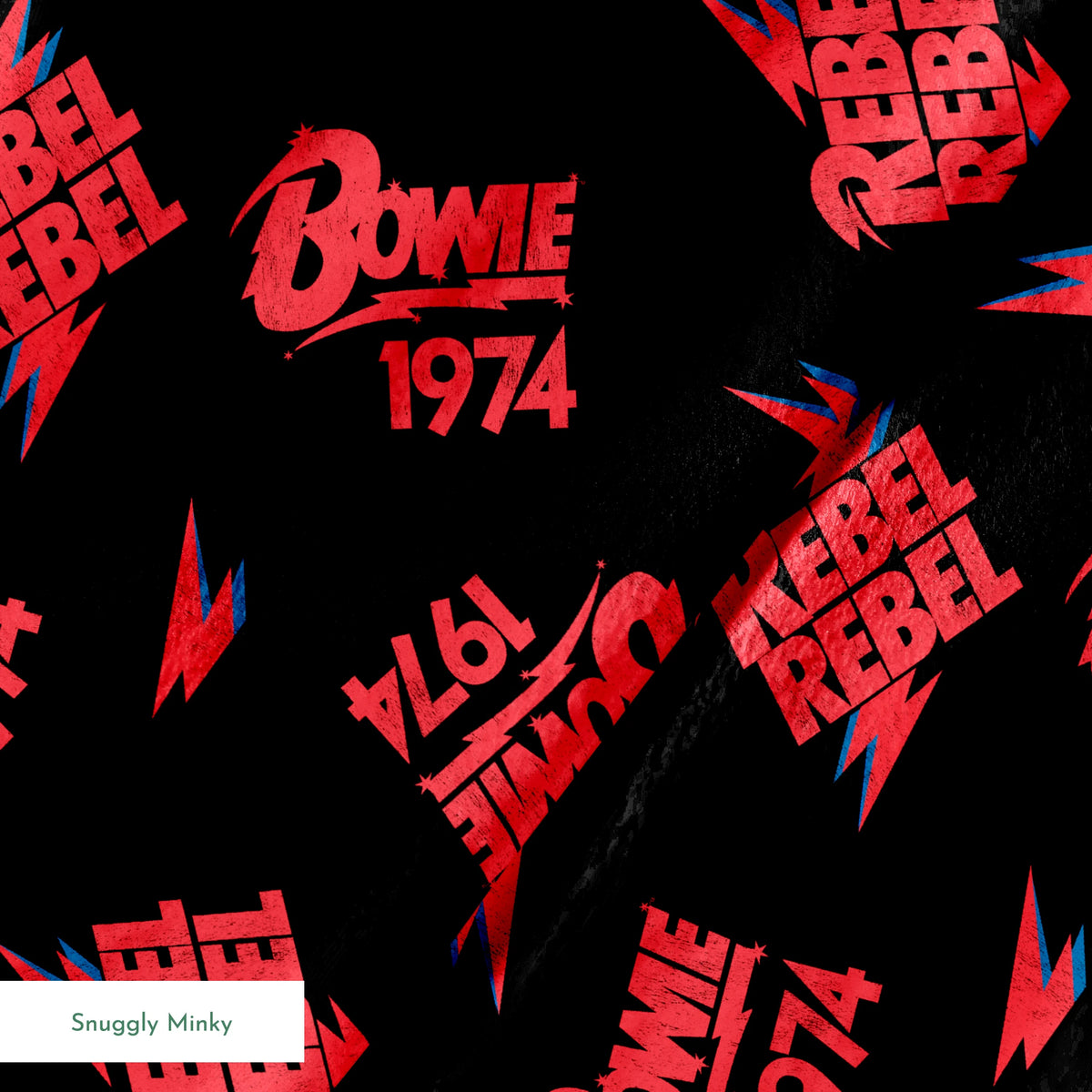 David Bowie Rebel Rebel 1974 on Black Fabric