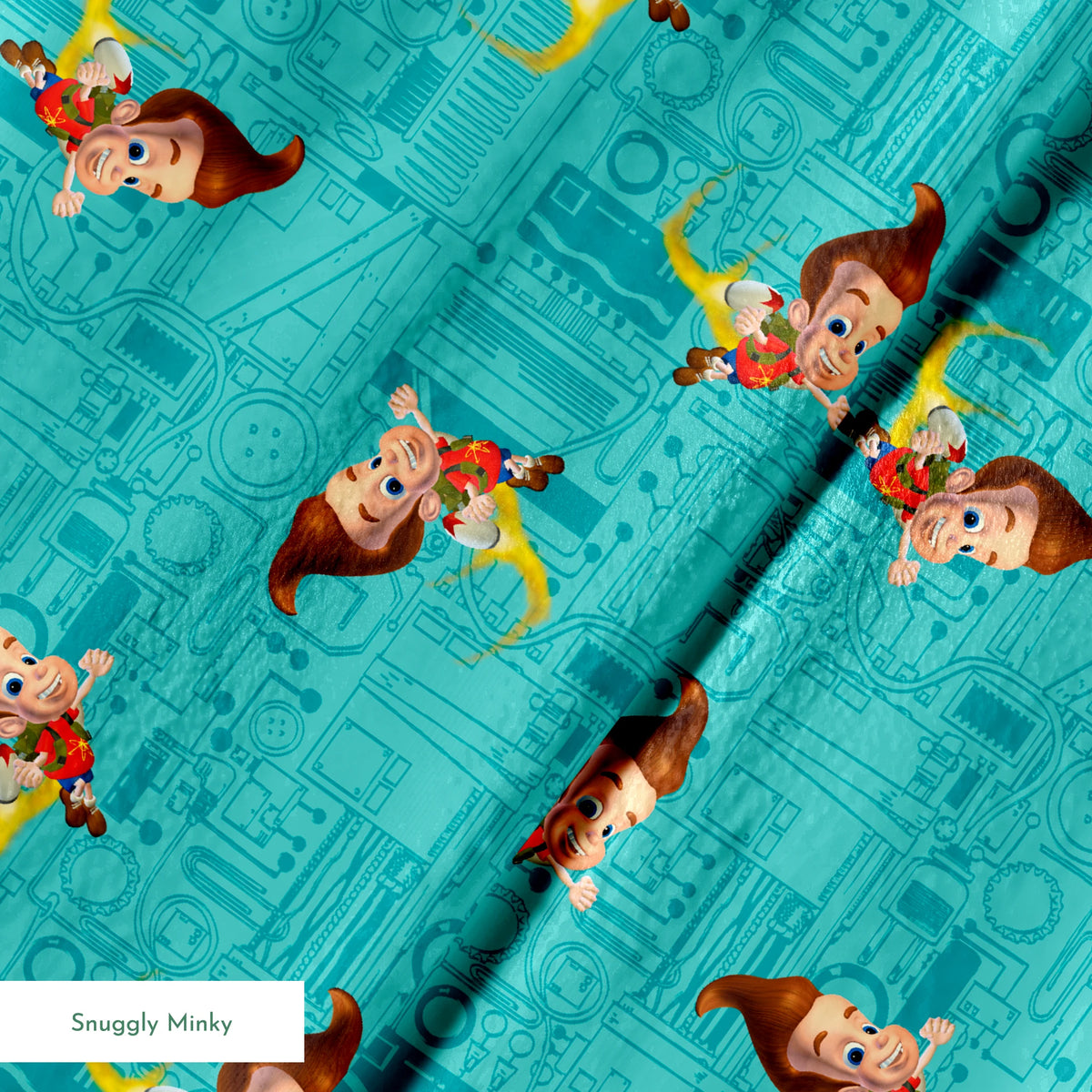 Paramount Jimmy Neutron Circuit Jet Pack on Teal Fabric