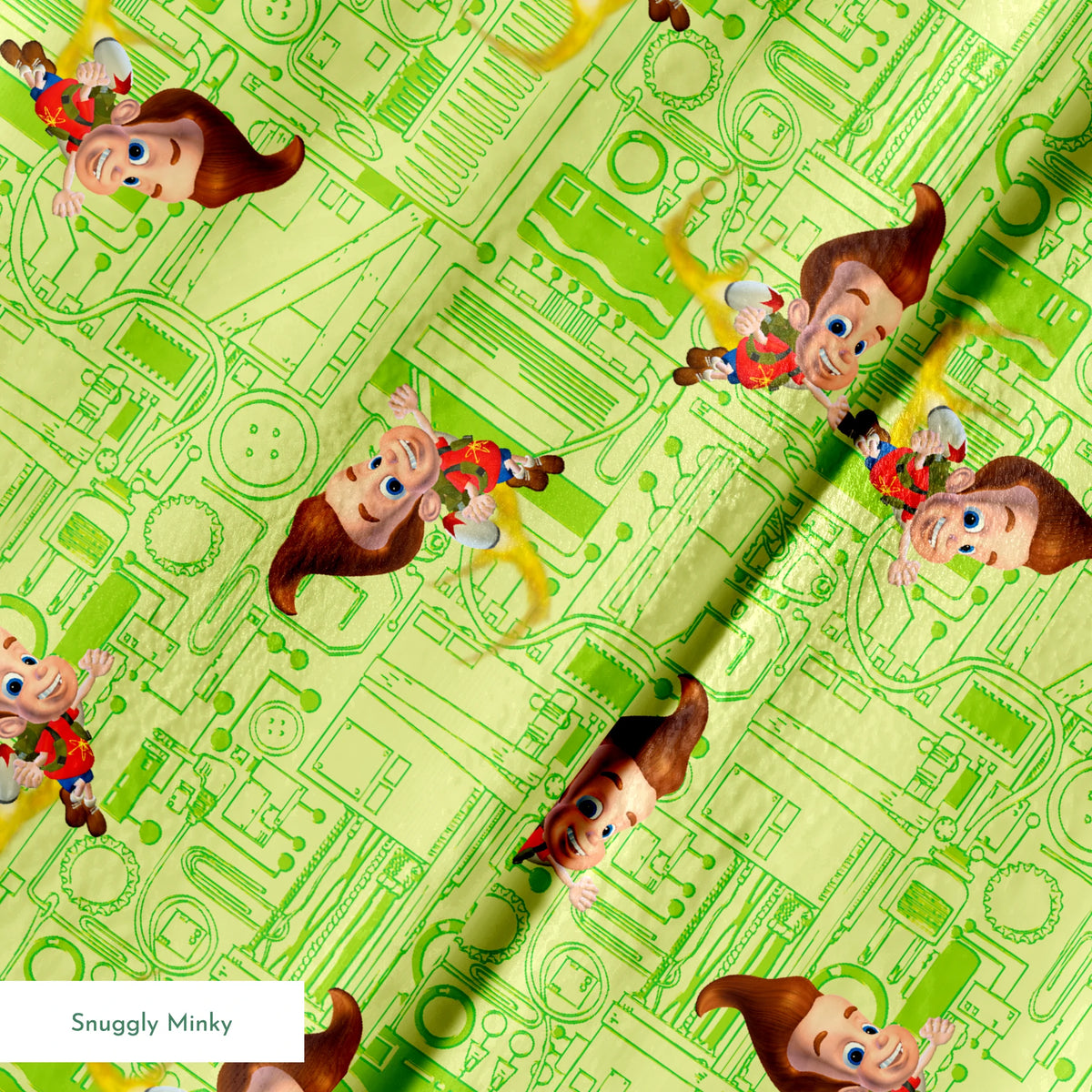 Paramount Jimmy Neutron Circuit Jet Pack on Green Fabric