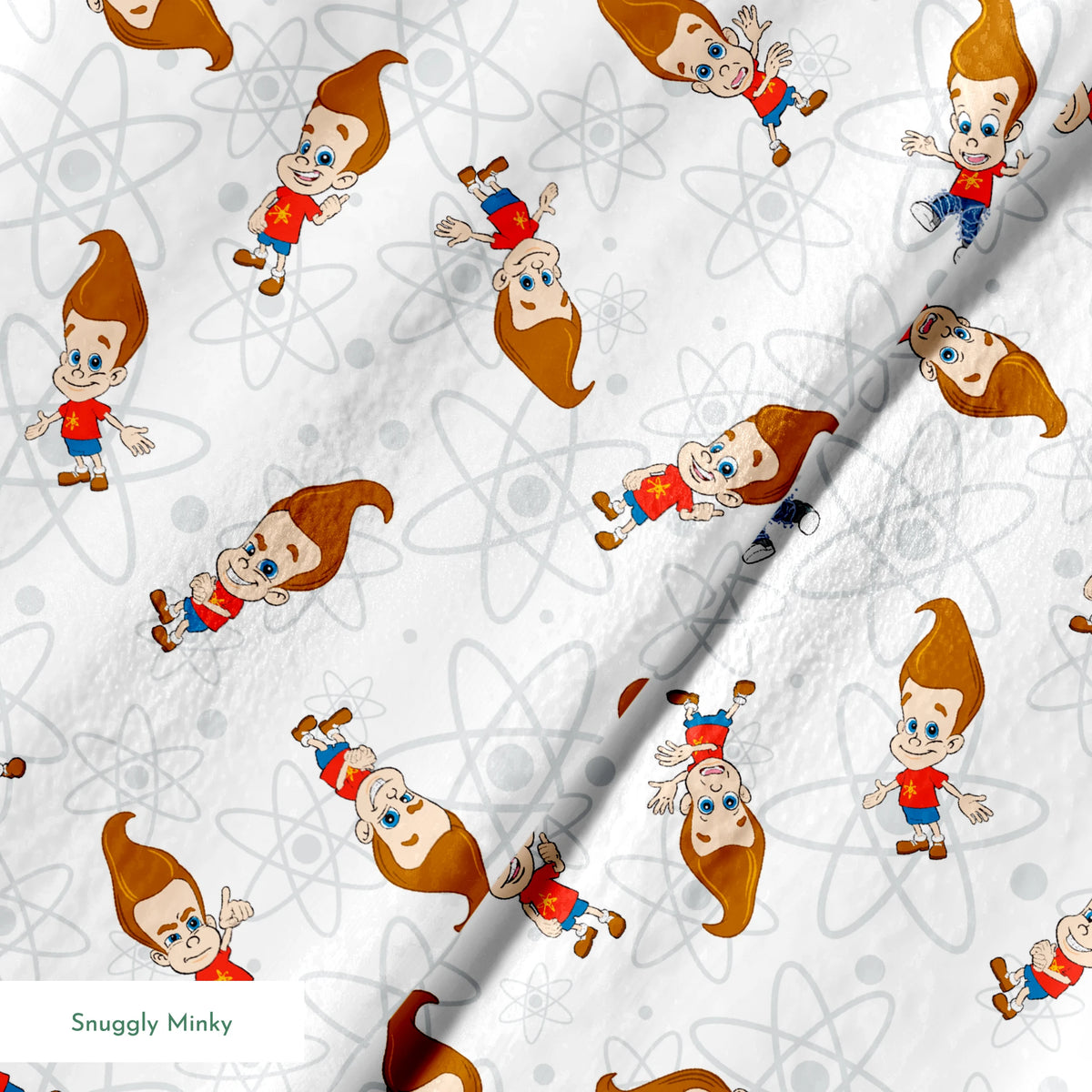 Paramount Jimmy Neutron Atomic Boy Genius on White Fabric