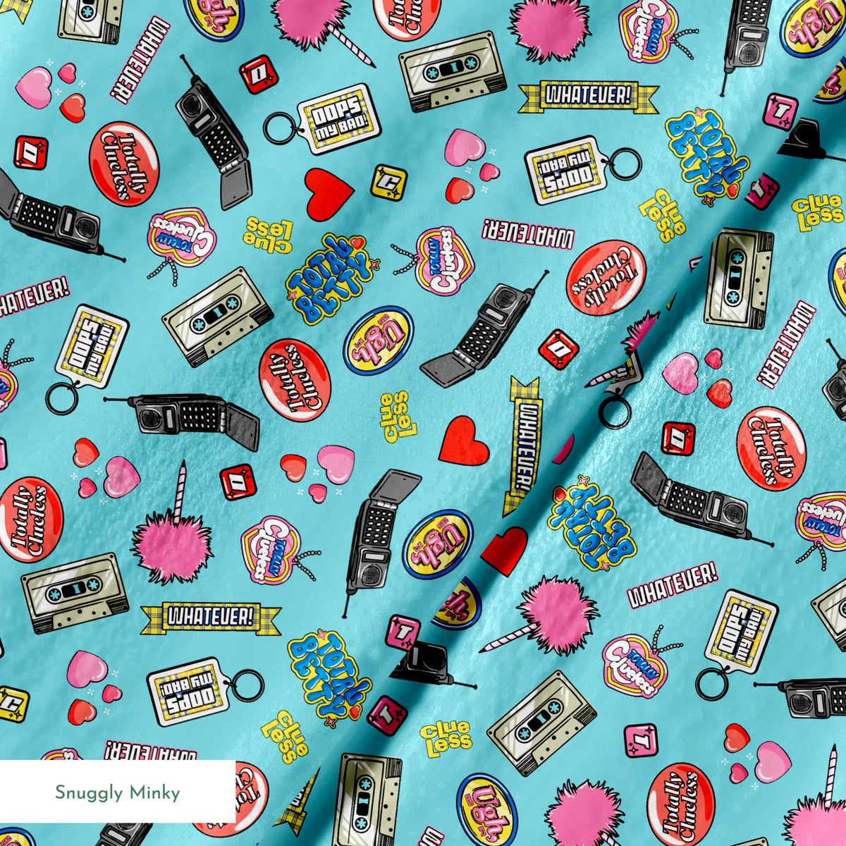 Paramount Clueless Nostalgic Toss on Aqua Fabric
