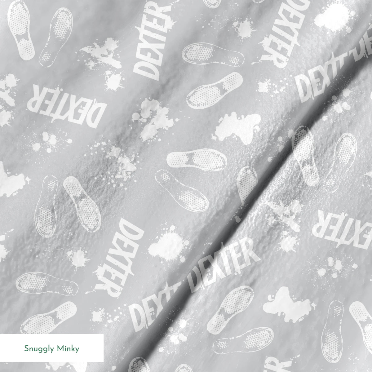 Showtime Dexter Blood Splatter on Gray Fabric